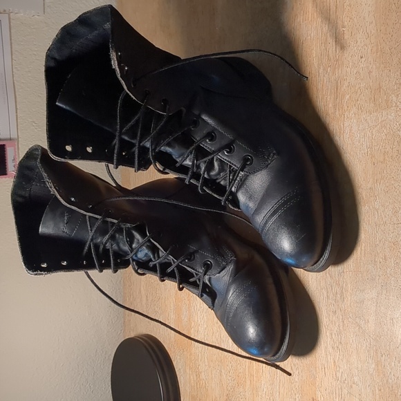 US Army Shoes Vintage Biltrite Ansi Z4198375 Black Leather Steel